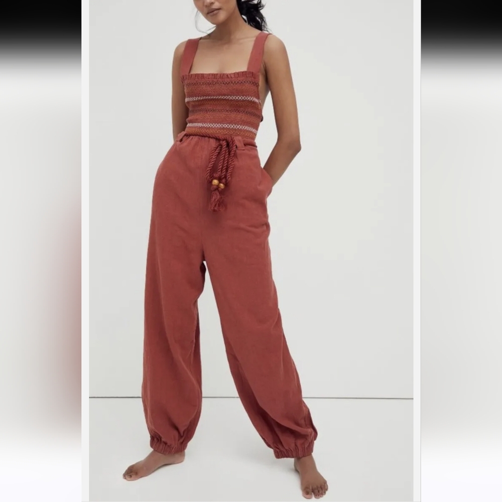 Free People Rust Jumpsuit